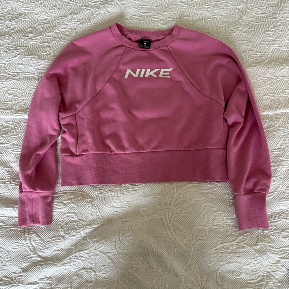Pink cropped Nike crewneck